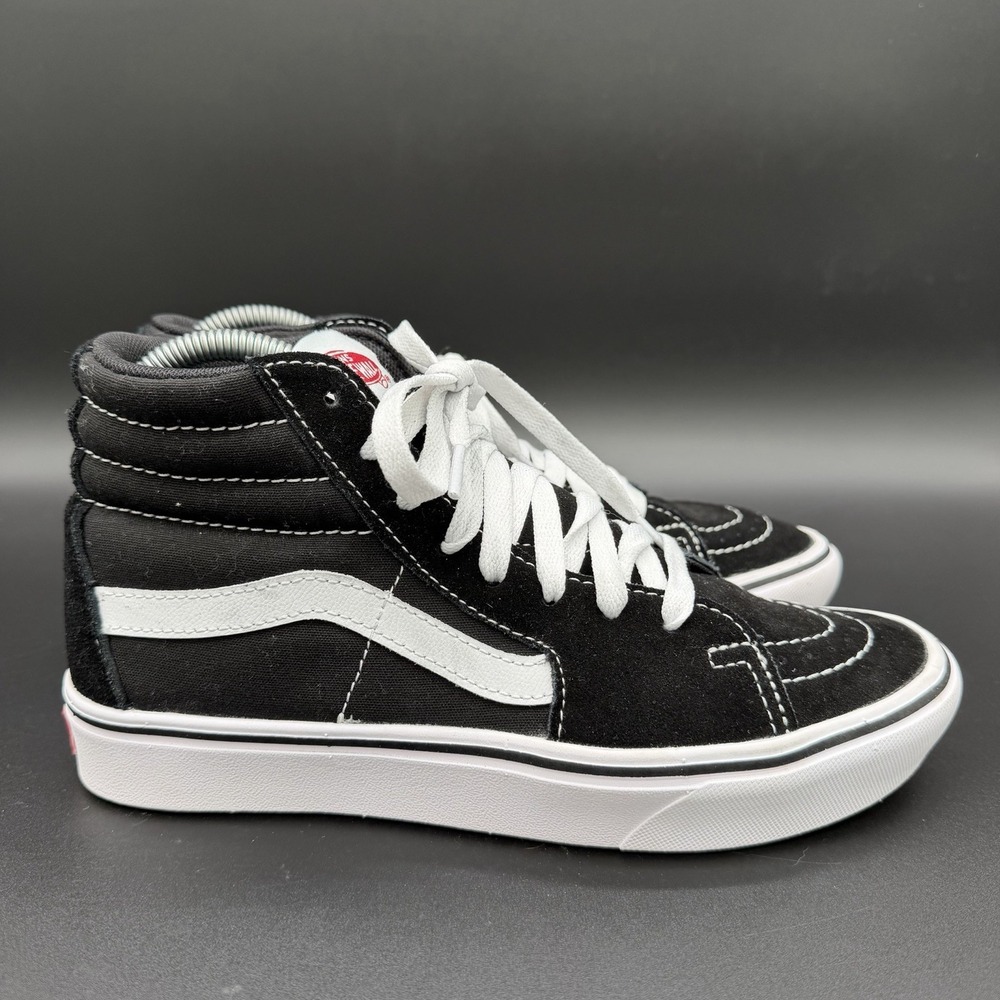 Vans Sk8-Hi Black White Suede High Top Skate Shoes Mens 6.5 / Womens 8